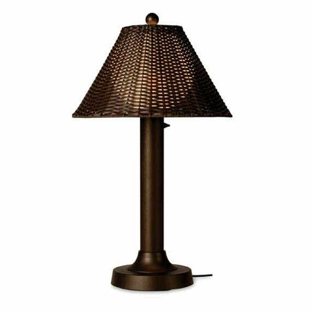 BRILLIANTBULB Concepts Tahiti II 34 in. Table Lamp 17257 w/3 in. bronze tube body and tight weave, walnut shade BR2631948
